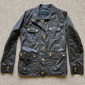 J.Crew Downtown Field Jacket | Waxed Cotton | Mossy Brown | PM | VGUC